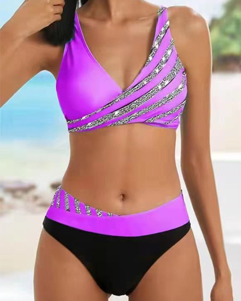 Women's Vibrant Printed Bikini in Warm Tones