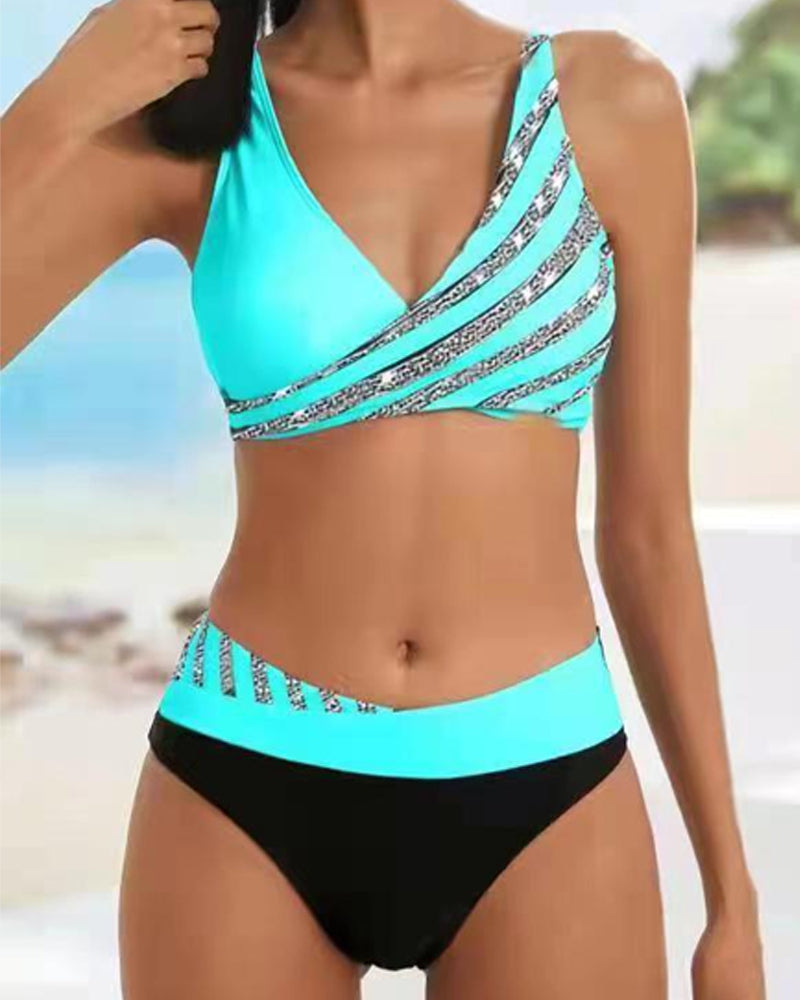 Women's Vibrant Printed Bikini in Warm Tones