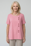 Women's Linen Button-Front Blouse - Lightweight, Breathable and