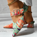 Women's Joan Buckle-Detail Block Heel Mules