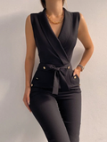 Women's Chic, Elegant Wide-Leg Jumpsuit