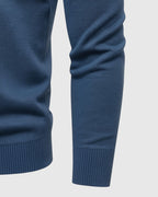 Jersey azul de algodón con cuello en v para hombre