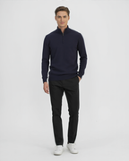 Jersey azul marino con media cremallera para hombre