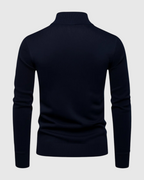 Jersey azul marino con media cremallera para hombre