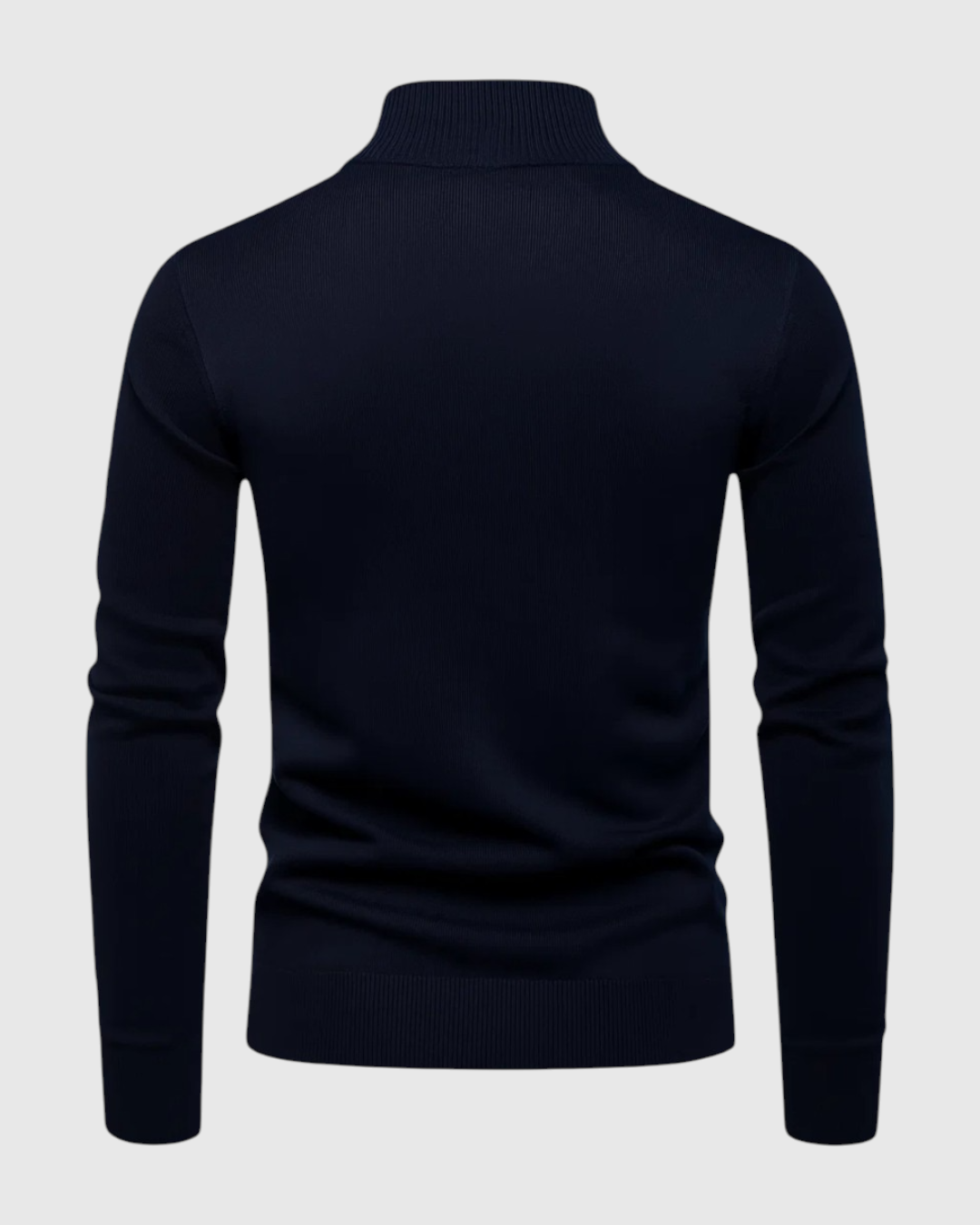 Jersey azul marino con media cremallera para hombre