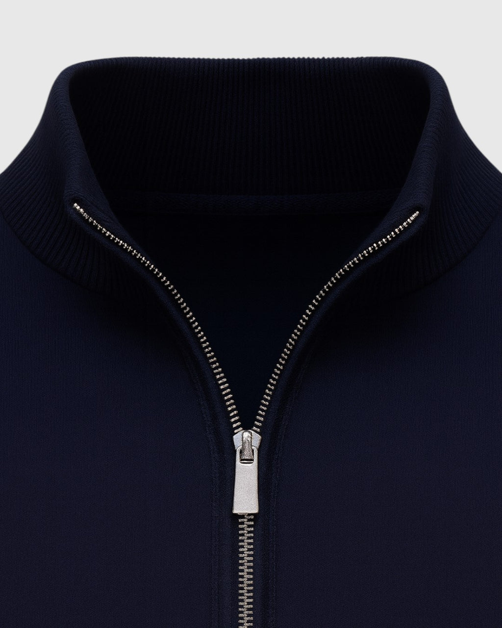 Jersey azul marino con media cremallera para hombre