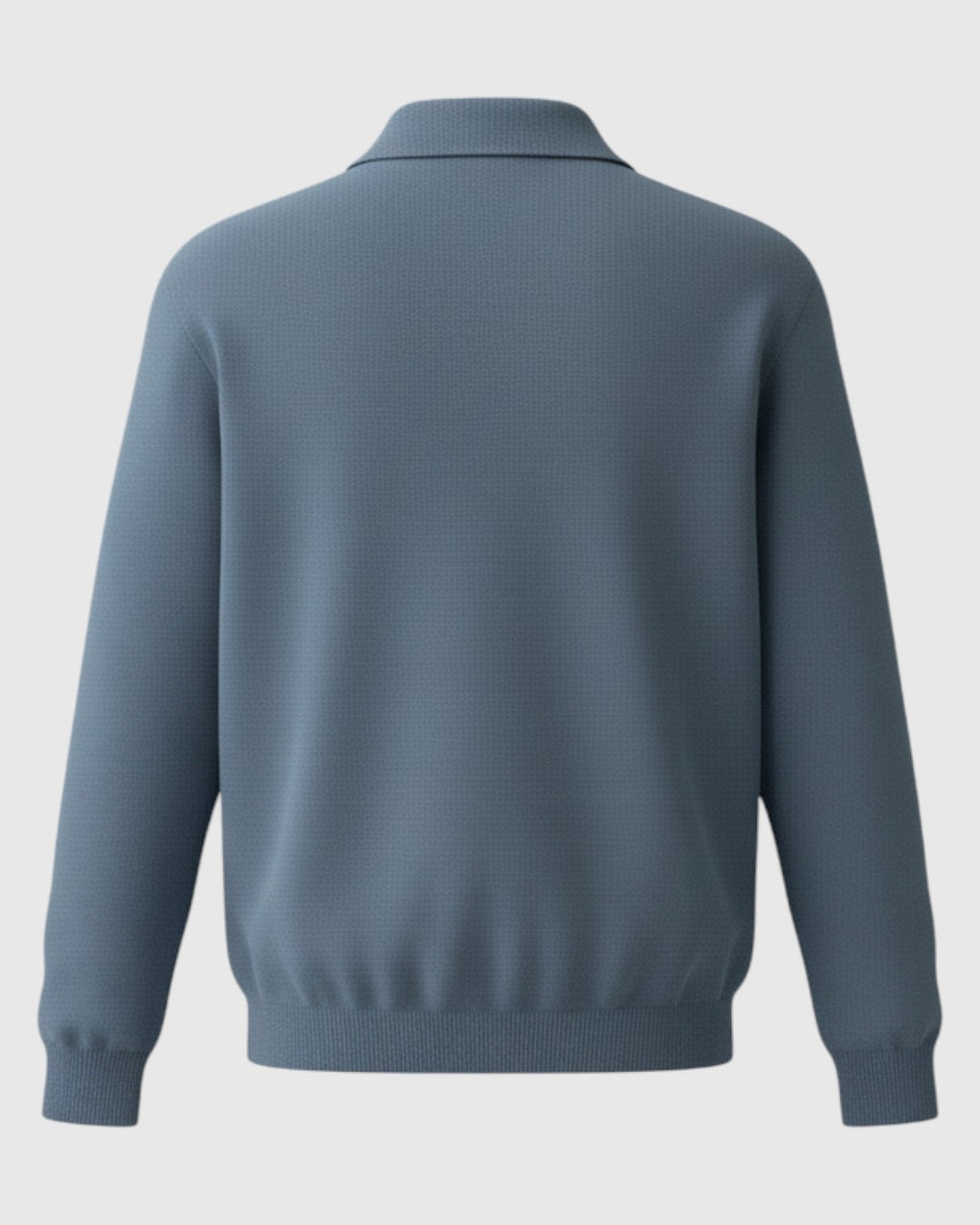 Jersey polo de punto con hombros caídos para hombre – azul empolvado