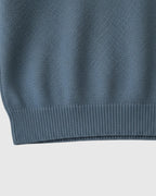 Jersey polo de punto con hombros caídos para hombre – azul empolvado