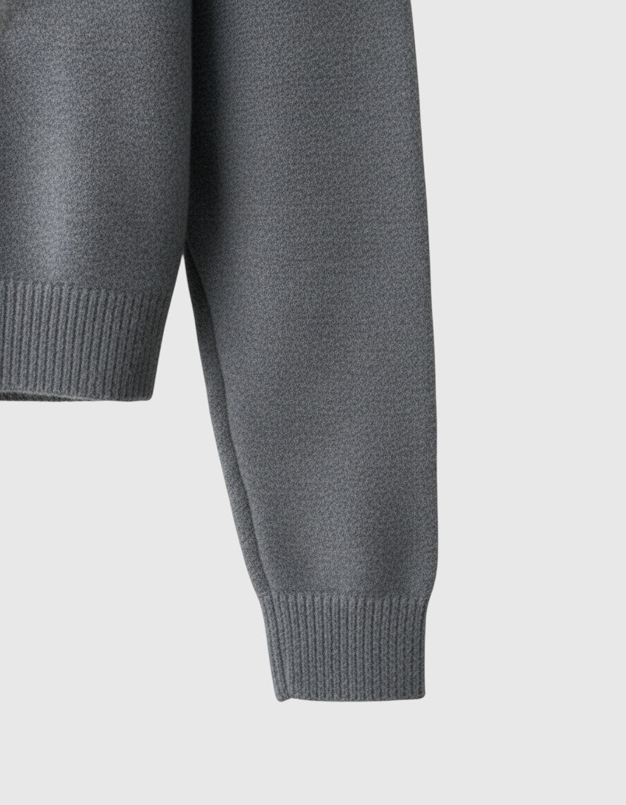 Jersey polo de punto con hombros caídos para hombre – gris