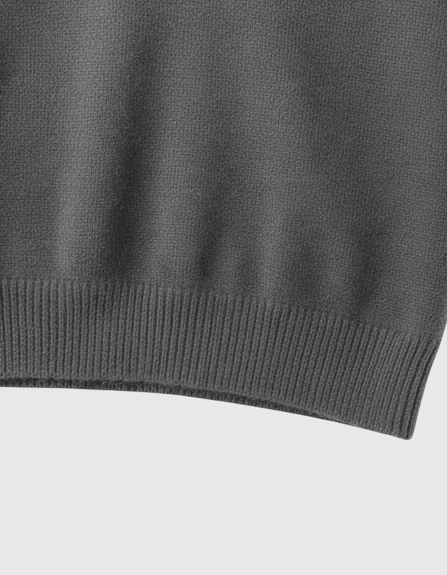 Jersey polo de punto con hombros caídos para hombre – gris