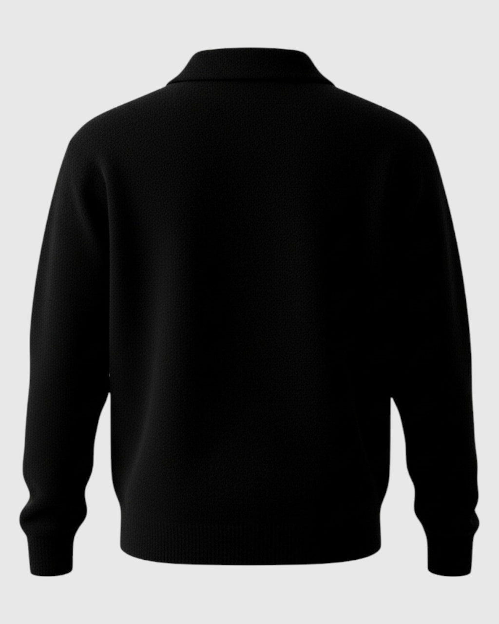 Jersey polo de punto de hombros caídos para hombre – negro