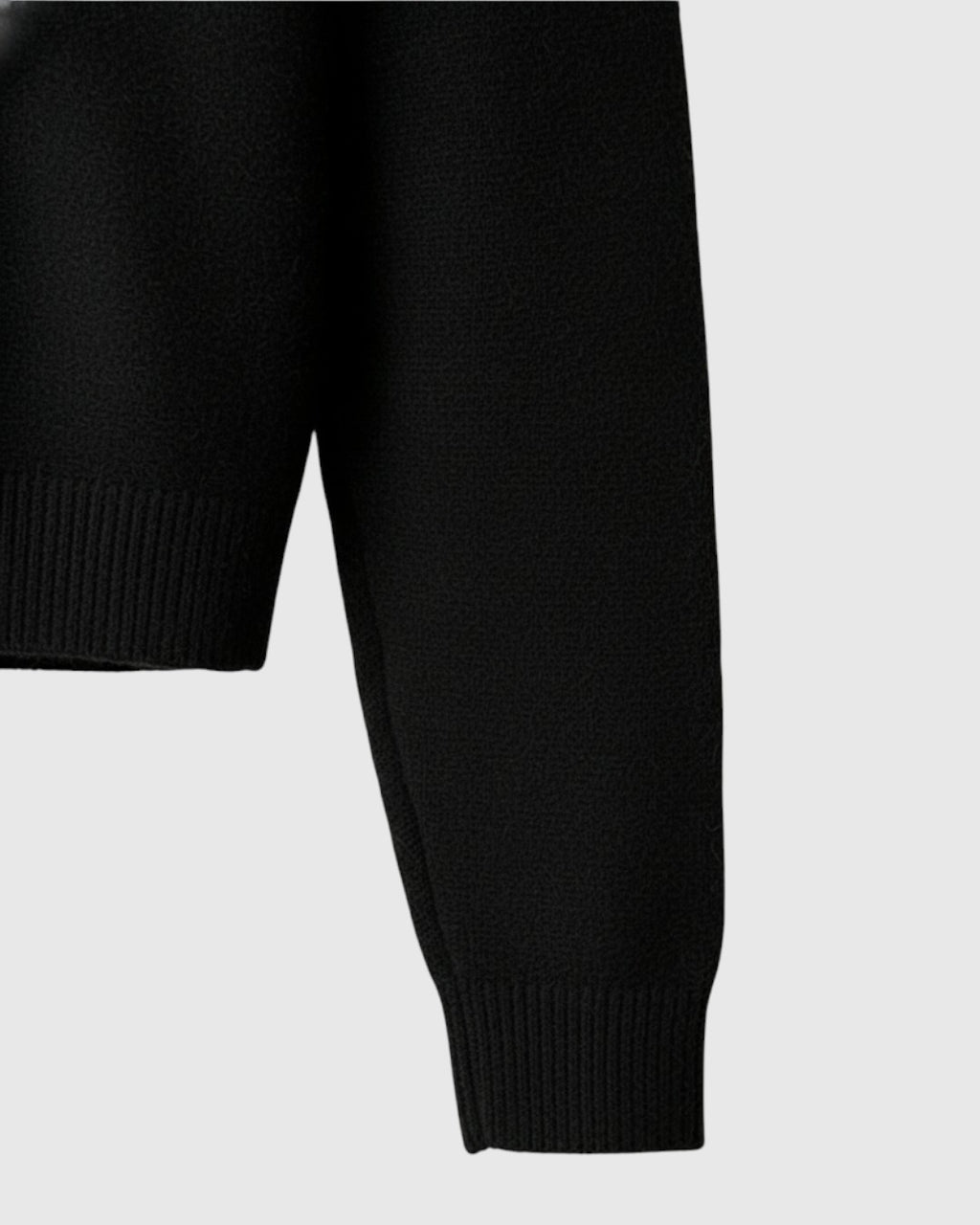 Jersey polo de punto de hombros caídos para hombre – negro