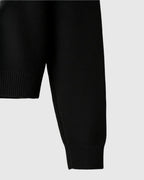 Jersey polo de punto de hombros caídos para hombre – negro