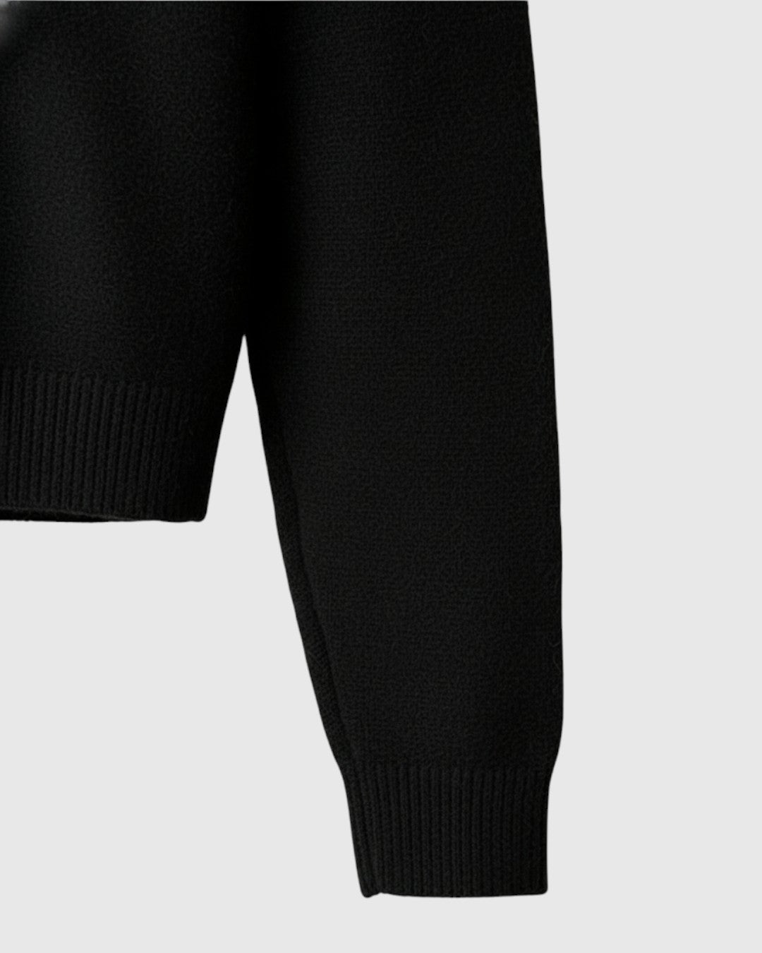 Jersey polo de punto de hombros caídos para hombre – negro