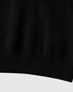 Jersey polo de punto de hombros caídos para hombre – negro