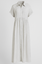 Chic Women's Elegant Midi Dress with Convenient Pockets