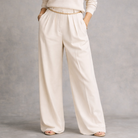 Luxuriously Soft Turtleneck Top & Flowing Wide-Leg Pants Set with Waist Chain