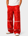 Men’s 3D Printed Wide Leg Cargo Pants – Polyester Casual Trousers