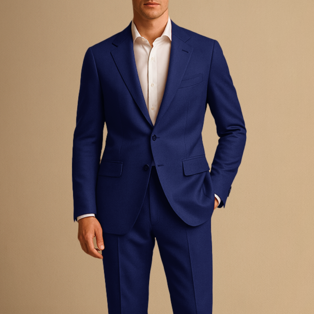 Men's Suits : Men's Lightweight Slim Fit Two-Piece Suit for Weddings and Formal Events in Navy Blue van Concept Palermo