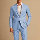 Men's Suits : Men's Lightweight Slim Fit Two-Piece Suit for Weddings and Formal Events in Light Blue van Concept Palermo