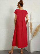 Dress : -Ursina™ | Fluid Midi Dress- in van Cow Clothing