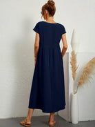 Dress : -Ursina™ | Fluid Midi Dress- in van Cow Clothing
