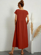 Dress : -Ursina™ | Fluid Midi Dress- in van Cow Clothing