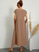 Dress : -Ursina™ | Fluid Midi Dress- in van Cow Clothing