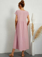 Dress : -Ursina™ | Fluid Midi Dress- in van Cow Clothing