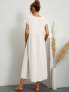 Dress : -Ursina™ | Fluid Midi Dress- in van Cow Clothing