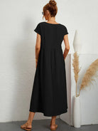 Dress : -Ursina™ | Fluid Midi Dress- in van Cow Clothing