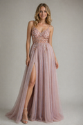 Women's Embellished Maxi Dress – Elegant Wedding Guest Gown