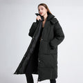 Women's Classic Hooded Long Puffer Coat – Timeless Warmth, Sleek Style