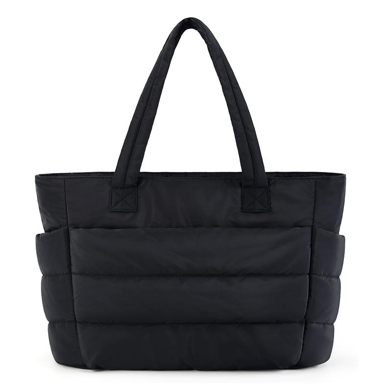 Chic Puffer Tote Bag with Padded Laptop Compartment