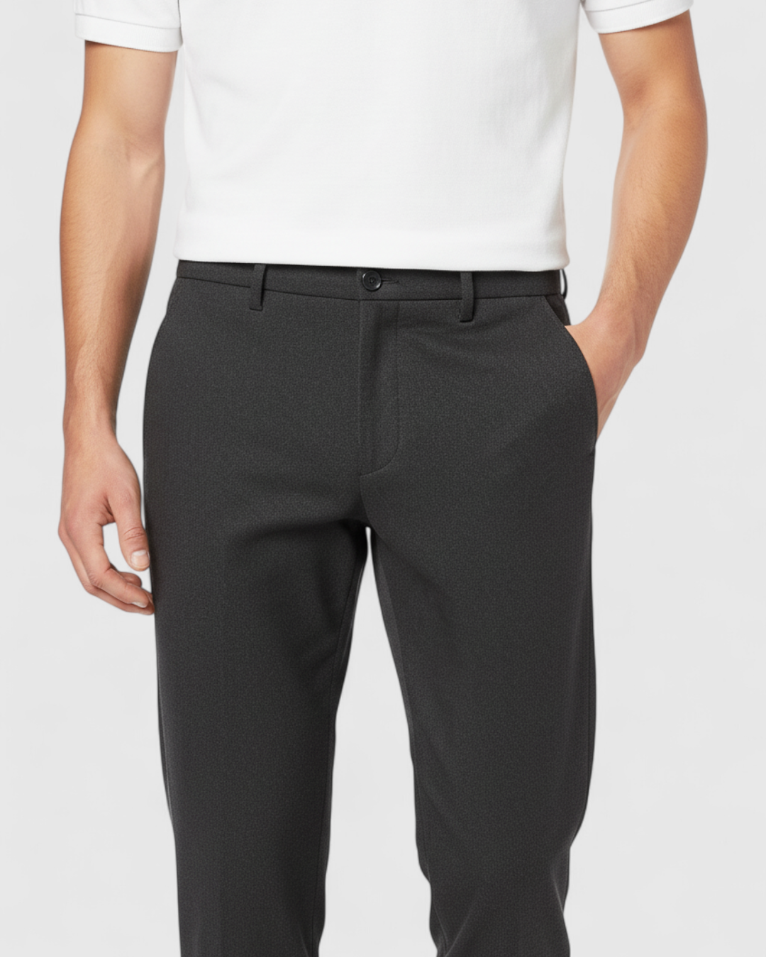 Pantalón informal moderno de otoño para hombre en color negro