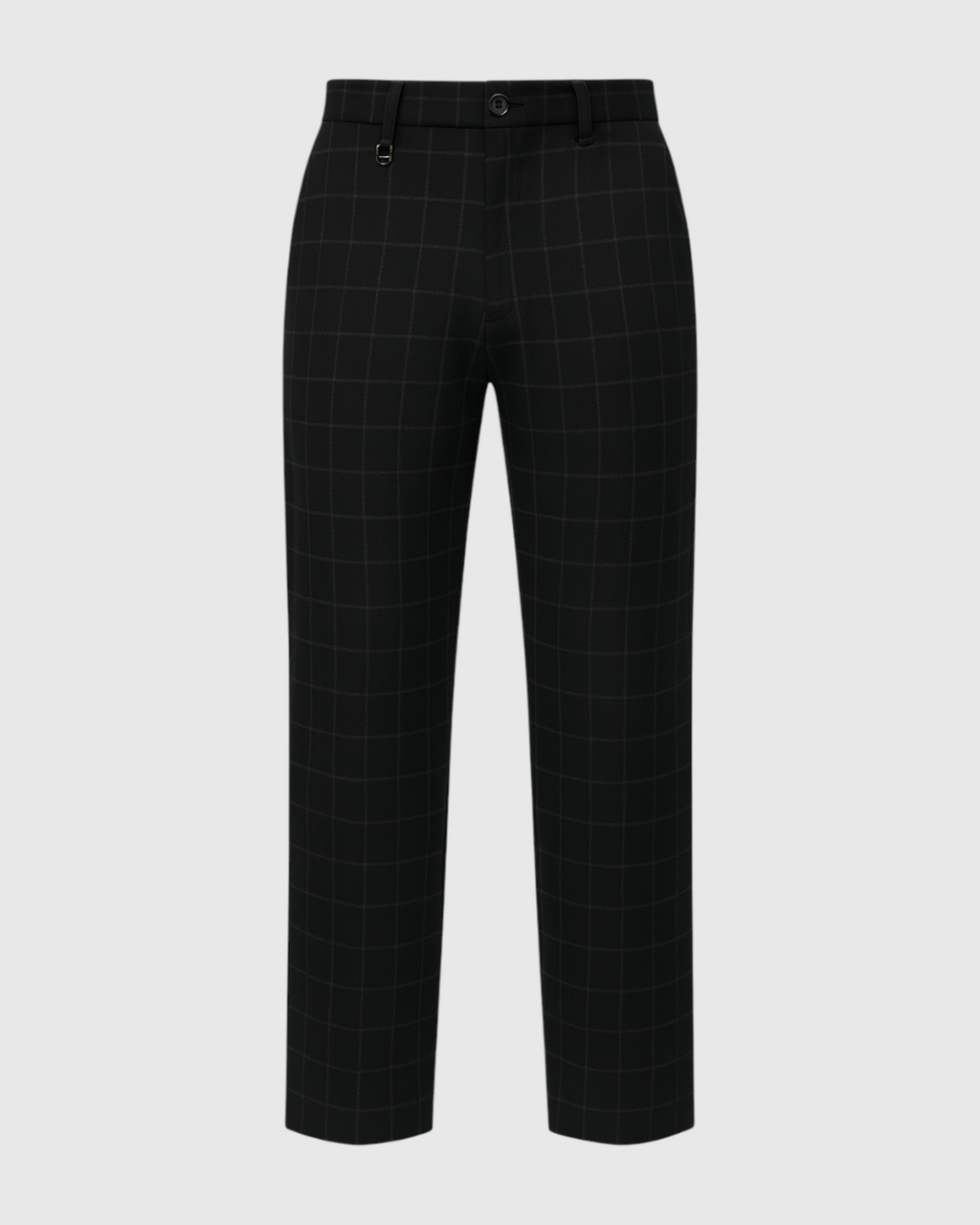Pantalones Formales a Cuadros Negros Para Hombre