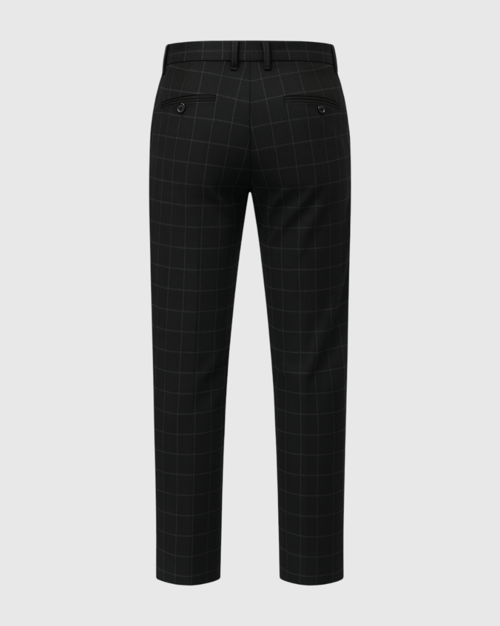 Pantalones Formales a Cuadros Negros Para Hombre