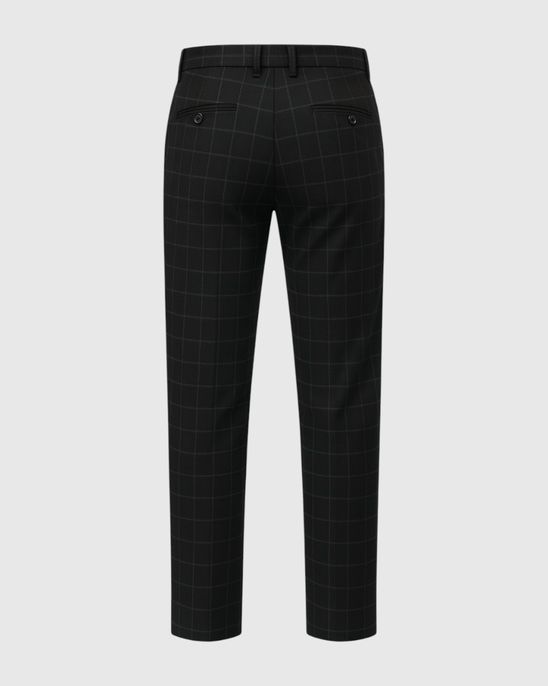 Pantalones Formales a Cuadros Negros Para Hombre