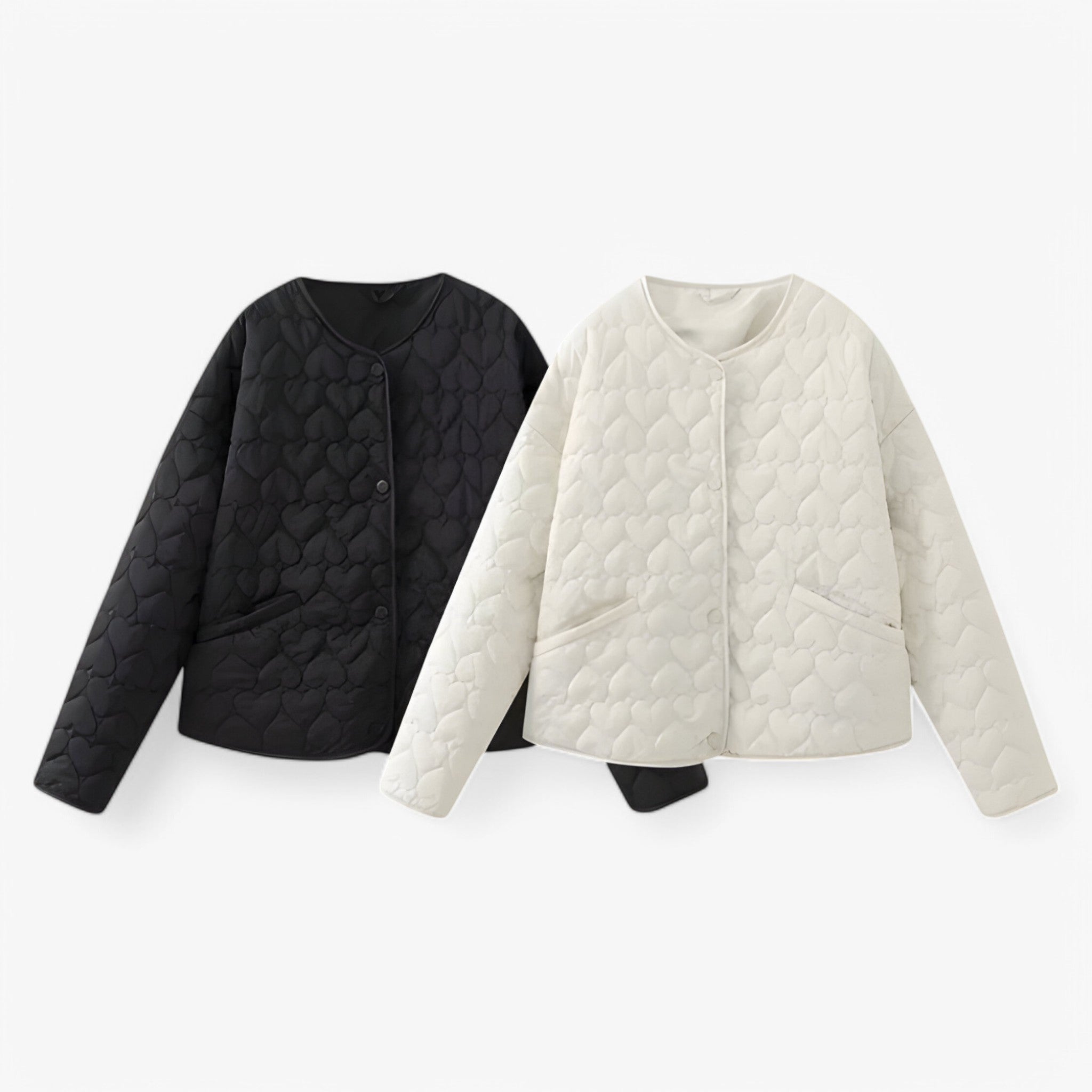Cozy Quilted Heart Jacket – Chic, Warm Comfort for Autumn/Winter