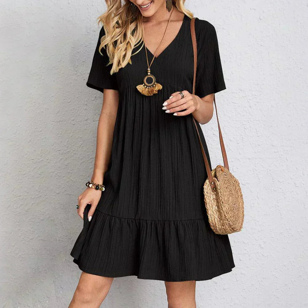 Amélie Boho-Chic Women's Ruffled Mini Dress