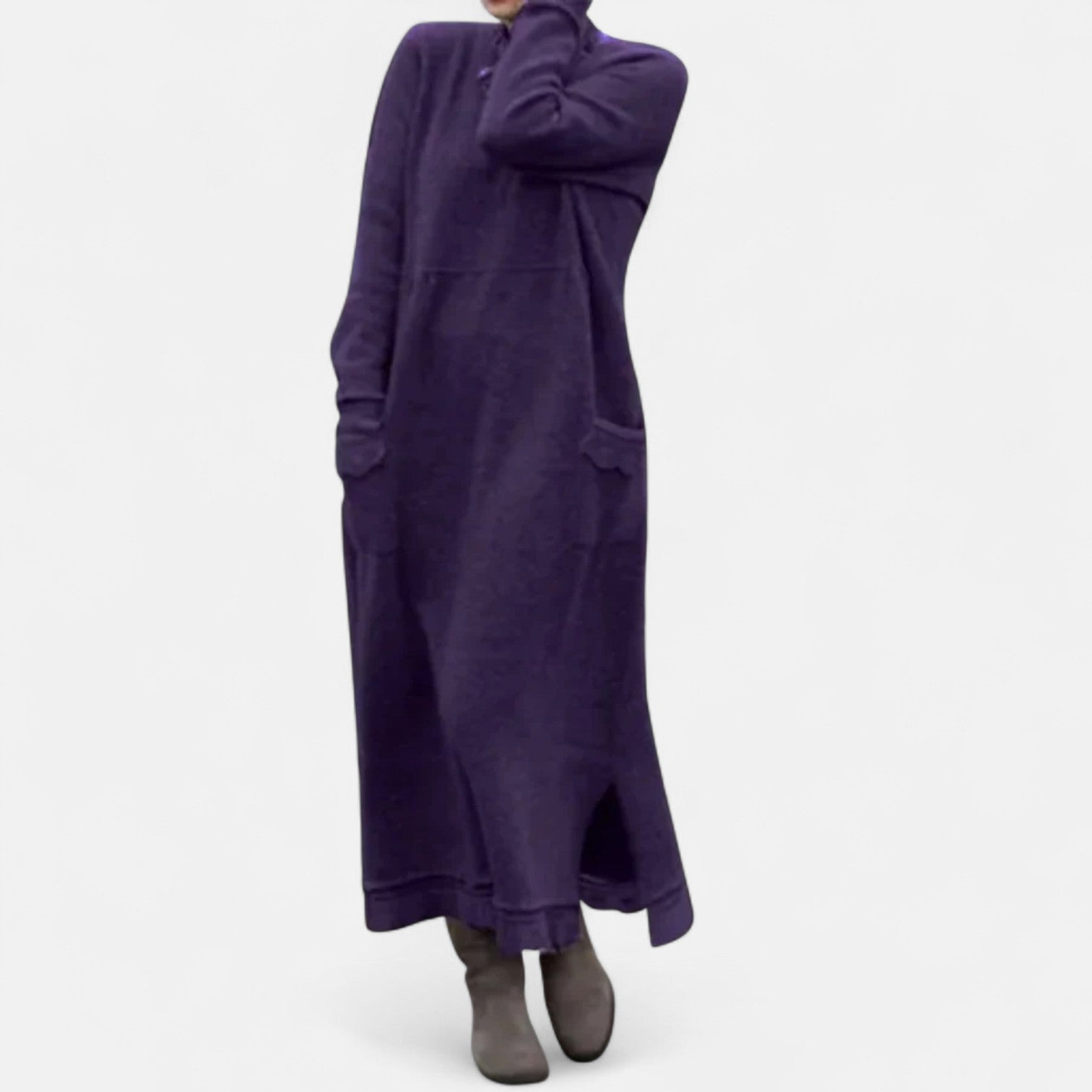 Knitted Maxi Dress – Cozy Oversized Winter Knit with Long Sleeves