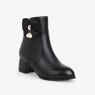 Chic Bow-Detail Ankle Boots with Heel — Available in Extended Sizes