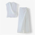 Women's Solid Color Set - Blouse & Trousers