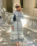 Women's Style Boho Dress with Stand Collar