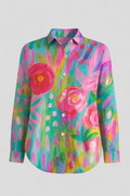 Women's Blouse with a Bold, One-of-a-Kind Colorful Print
