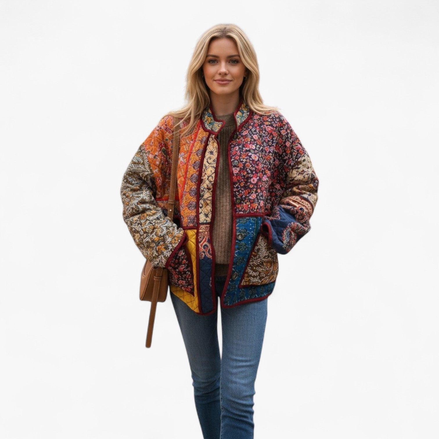 Women's Floral-Print Winter Jacket - Cozy & Stylish