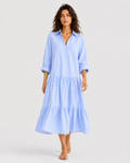 Women's Stripe Shirtdress Maxi - Relaxed Fit, Effortless Style