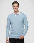 Suéter moderna de lana azul para hombre