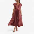 Women's Chic Maxi Pleated Dress - Elegant, Comfortable, and Flattering