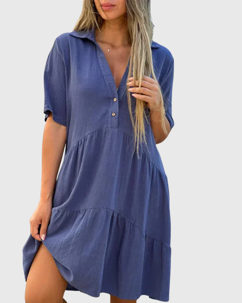 Women's Ariana Flowing Elegant Mini Dress - Effortless Chic in a